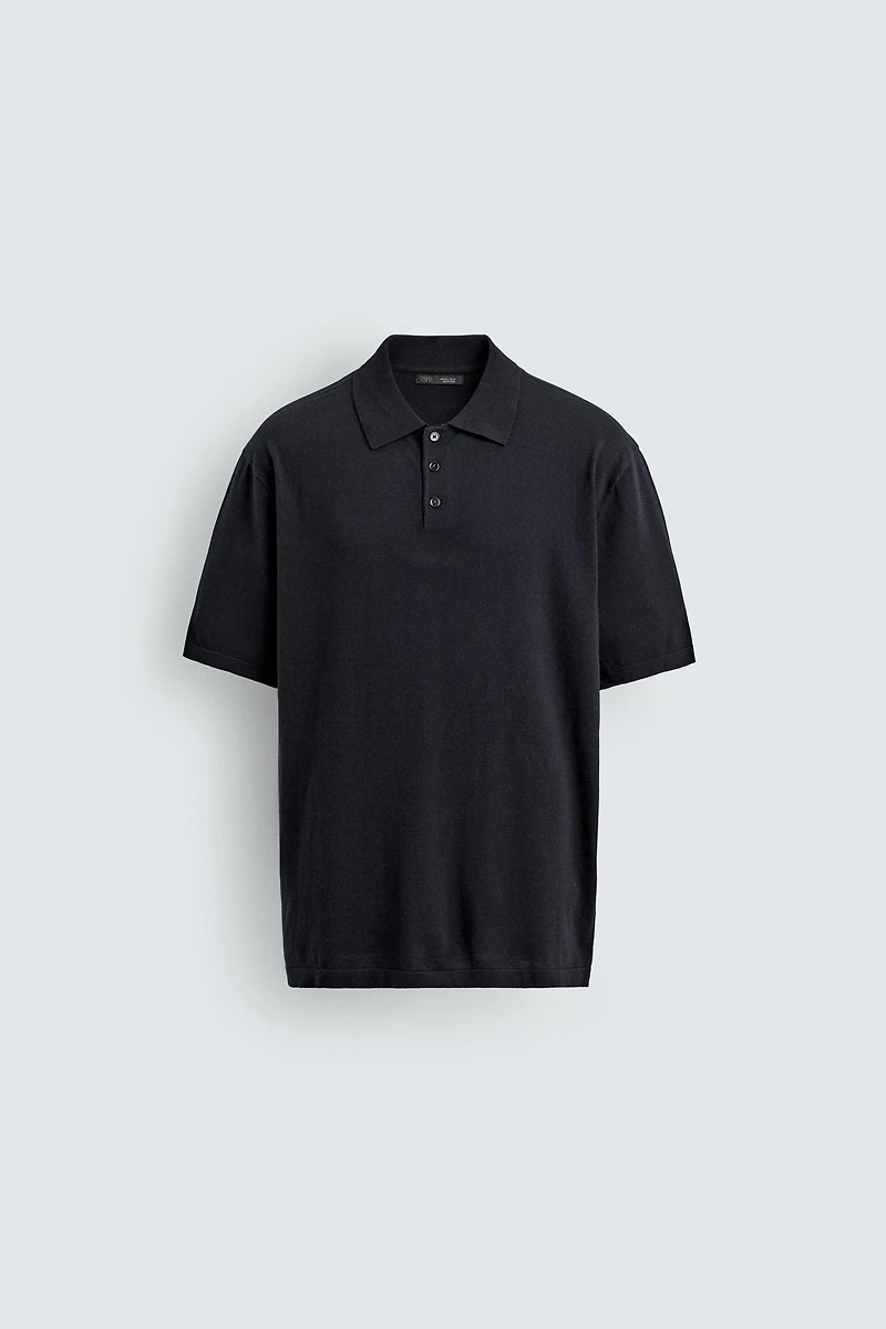 POLO REGULAR FIT EN MAILLE MÉLANGE DE COTON