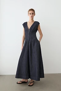 Robe midi en denim