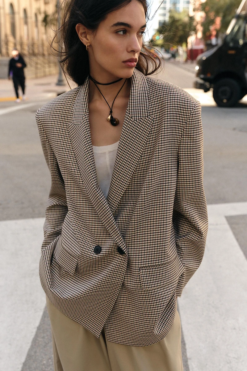 VESTE OVERSIZE À BOUTONNAGE CROISÉ