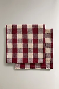 PACK OF LARGE CHECK NAPKINS (PACK OF 2)