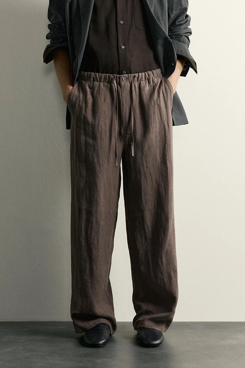 100% LINEN RELAXED FIT PANTS