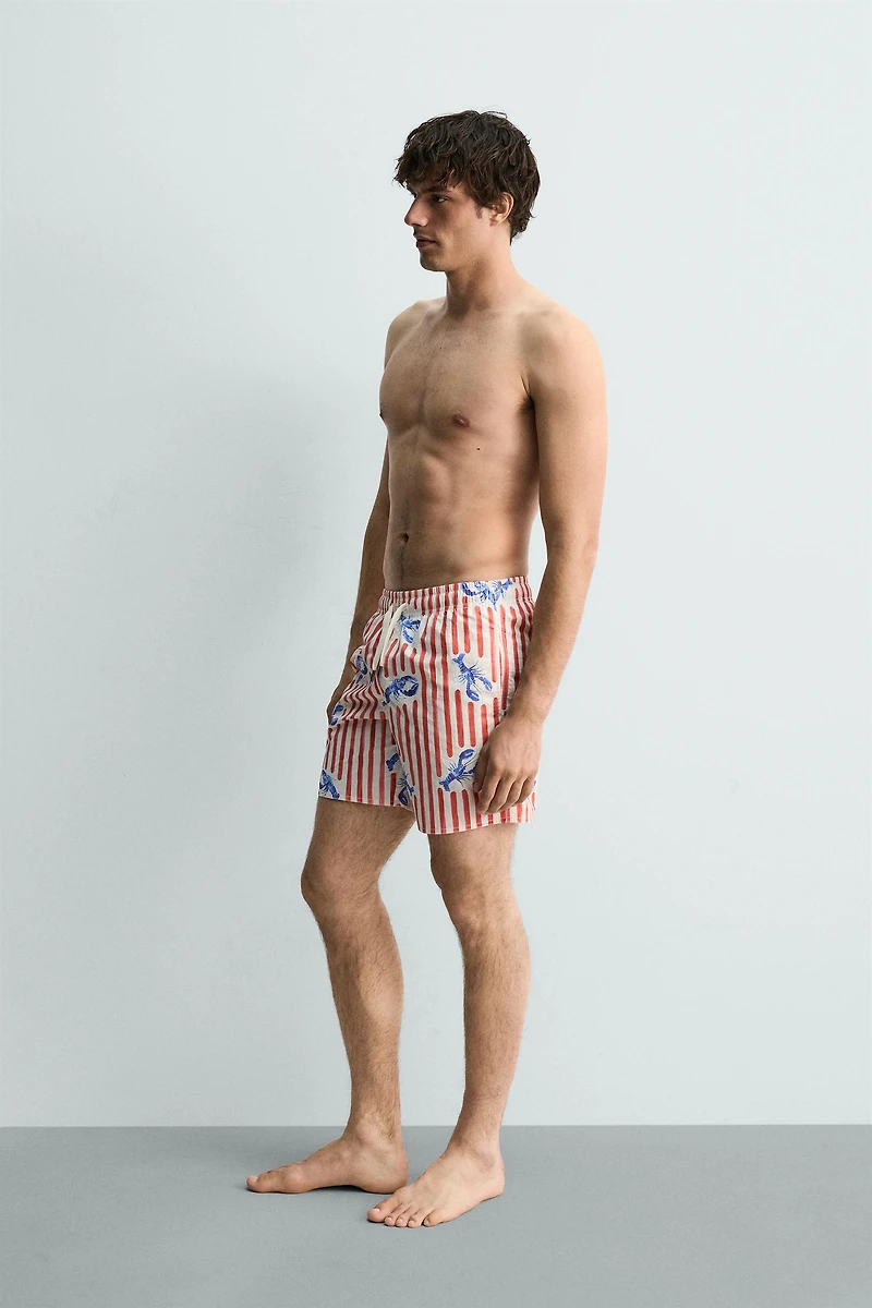 MAILLOT DE BAIN LONG À IMPRIMÉ HOMARDS
