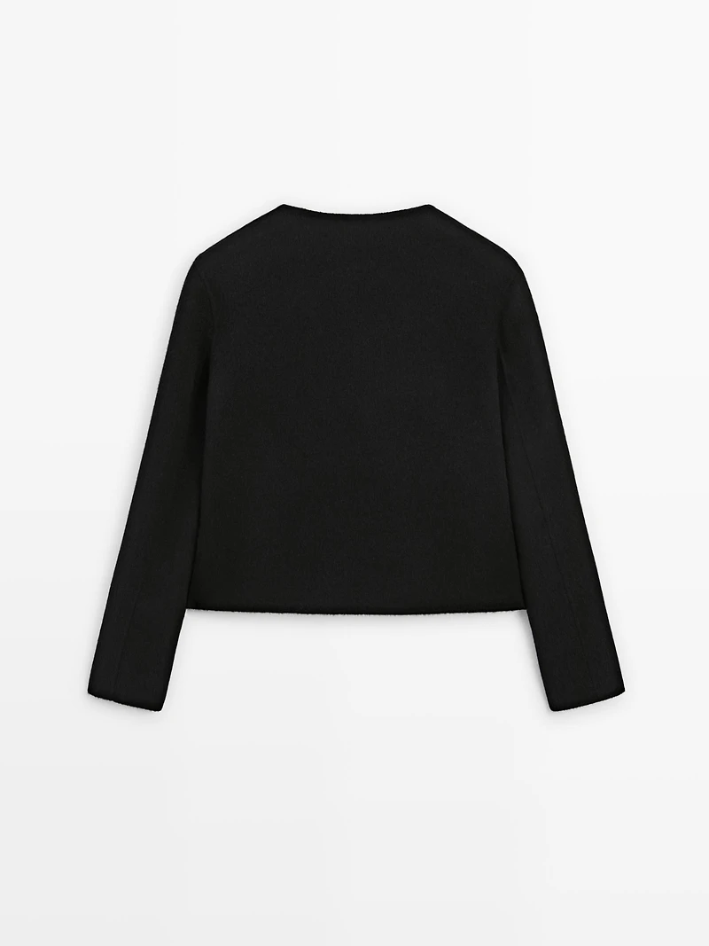 Veste courte en laine mélangée