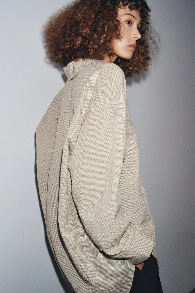 ZW COLLECTION TEXTURED OVERSIZED SHIRT