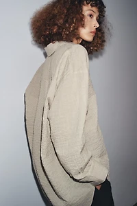 ZW COLLECTION TEXTURED OVERSIZED SHIRT