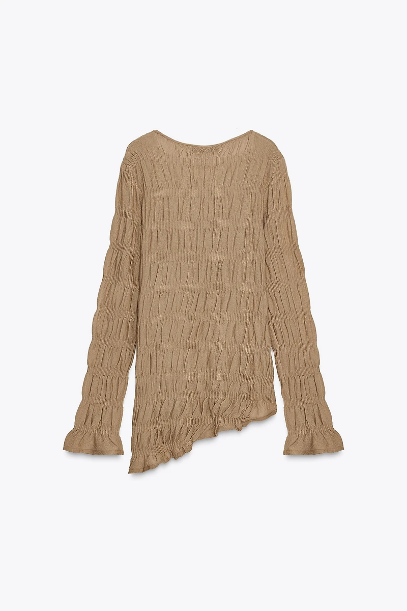 TOP EN MAILLE PLISSÉE