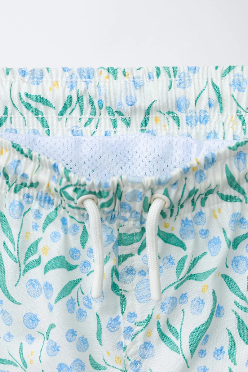 6-14 ANS/ SHORT DE BAIN À IMPRIMÉ FEUILLES