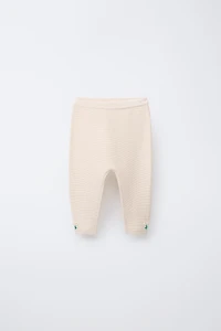 EMBROIDERED FLORAL LINKS KNIT PANTS