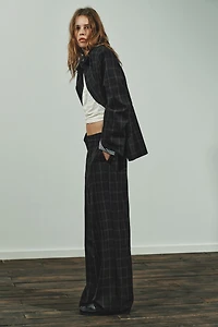 HIGH-WAISTED PLAID PANTS
