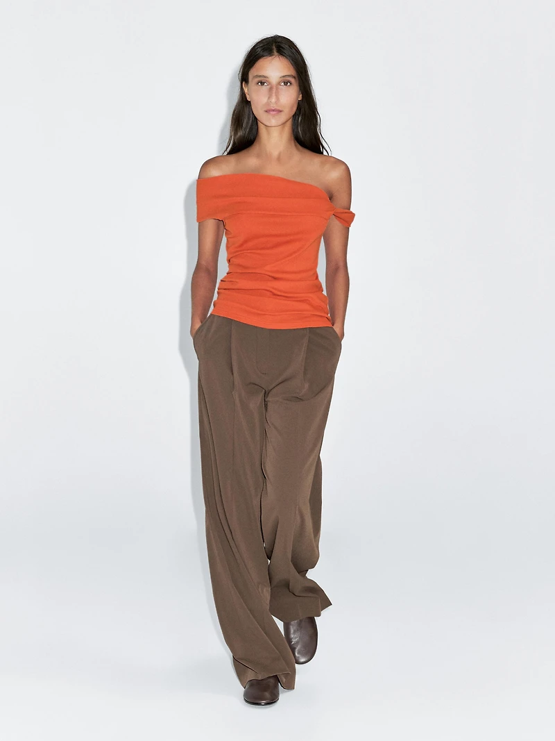 Draped top with knot detail