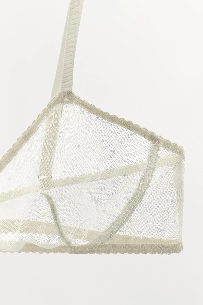 POLKA DOT MESH BRA