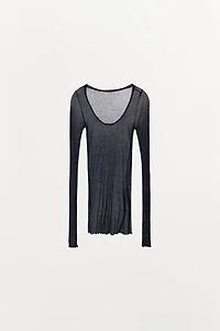 100% MODAL RIBBED T-SHIRT
