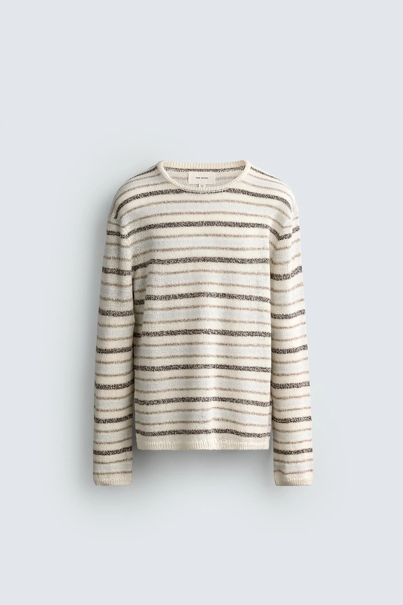 LINEN - CASHMERE STRIPED JUMPER