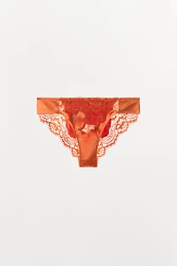 SATIN EFFECT LACE PANTIES