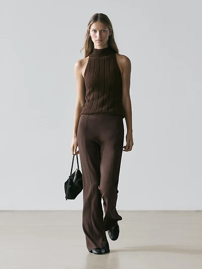 Pantalon flare poche