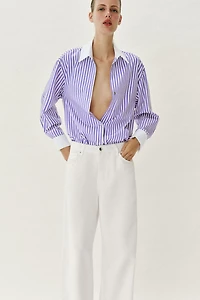 CHEMISE EN POPELINE À RAYURES