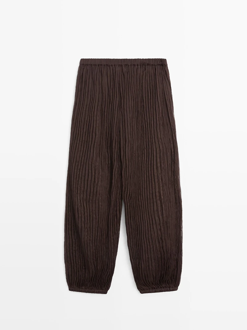 Sarouel trousers with pleated detail