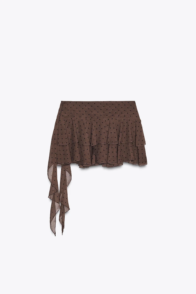 JUPE-CULOTTE À VOLANTS