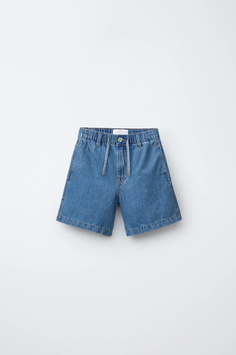 SHORT EN DENIM AVEC COTON ET LIN