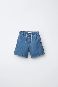SHORT EN DENIM AVEC COTON ET LIN