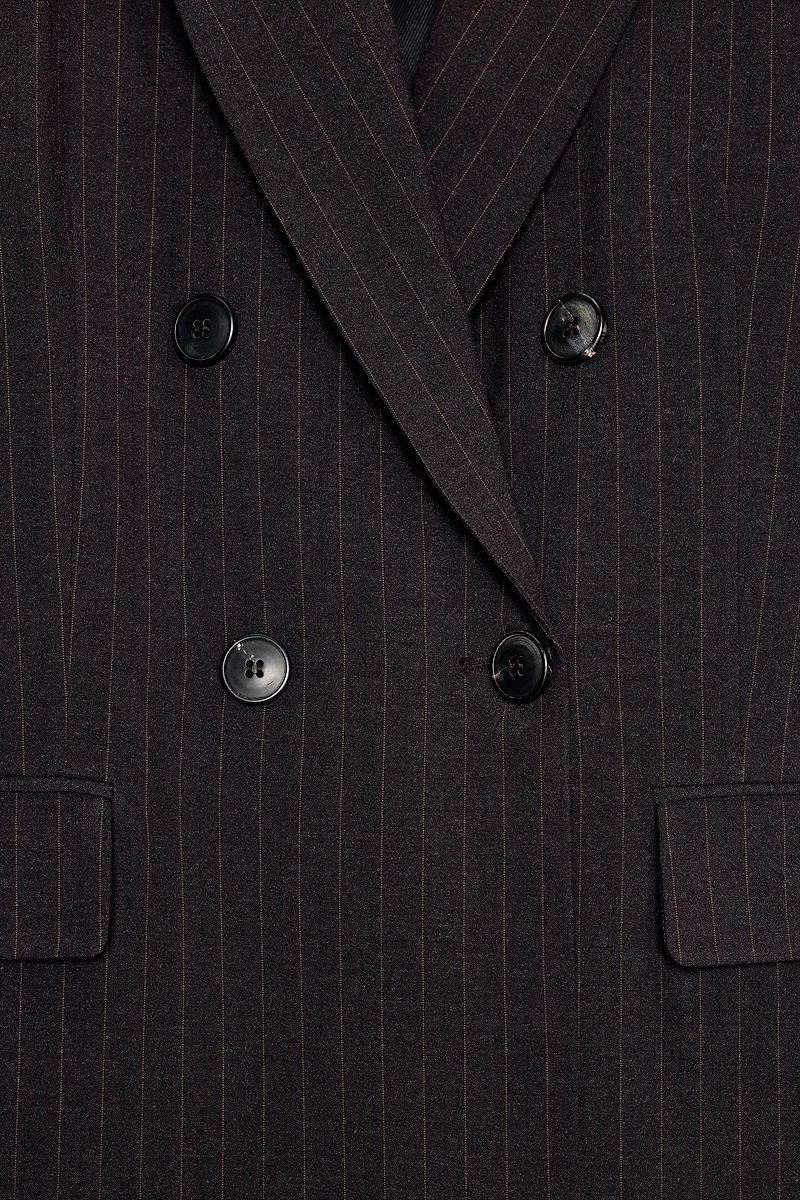 OVERSIZED DOUBLE BREASTED PINSTRIPE BLAZER