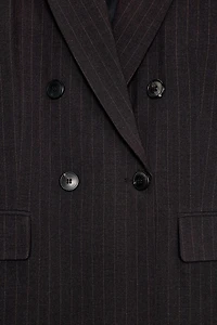 OVERSIZED DOUBLE BREASTED PINSTRIPE BLAZER