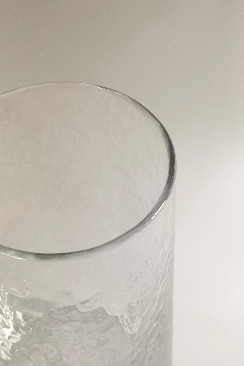 HAMMERED GLASS SOFT DRINK TUMBLER