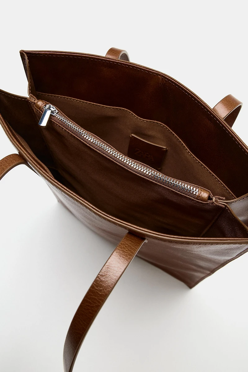 LEATHER SHOULDER TOTE BAG