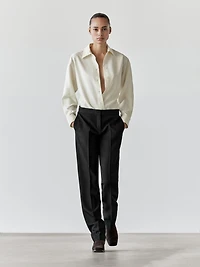 Pantalon de tailleur en crêpe