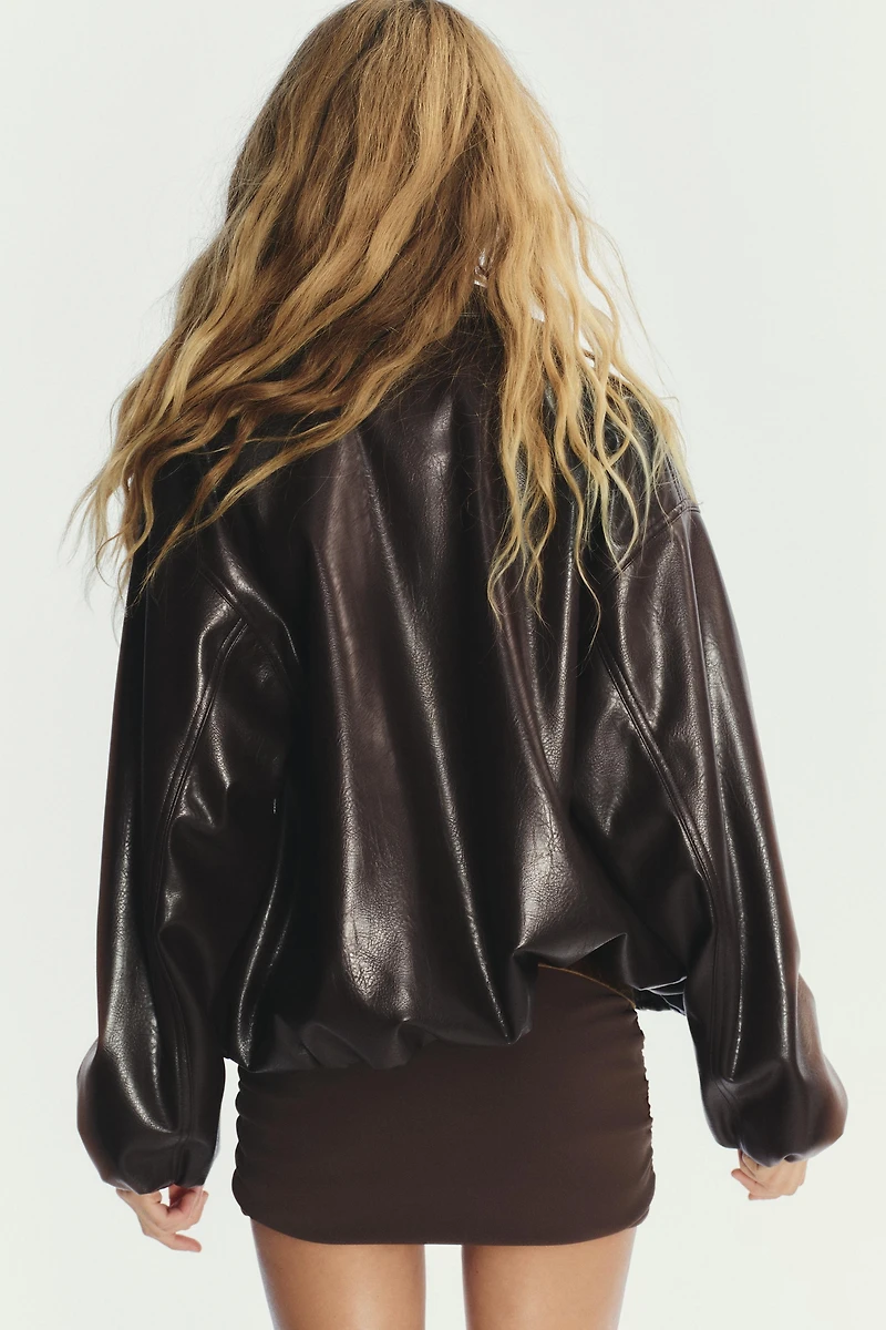 BLOUSON BOMBER EN MATIÈRE SYNTHÈTIQUE