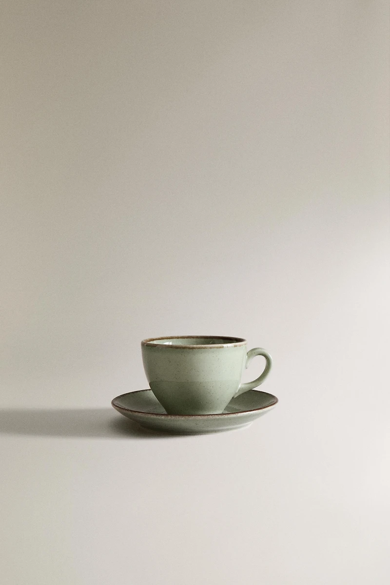 TASSE À THÉ PORCELAINE BORD EFFET ANTIQUE