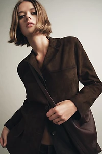 100% SUEDE LEATHER BLAZER ZW COLLECTION LIMITED EDITION