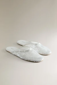 SEQUIN MULE SLIPPERS
