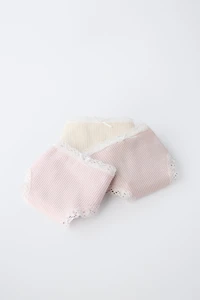 AGES 6-14/ THREE-PACK OF LACE TRIM UNDERWEAR