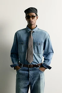 WASHED LIGHTWEIGHT DENIM SHIRT