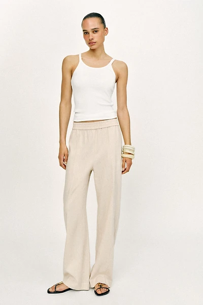 PANTALON DROIT AVEC LIN