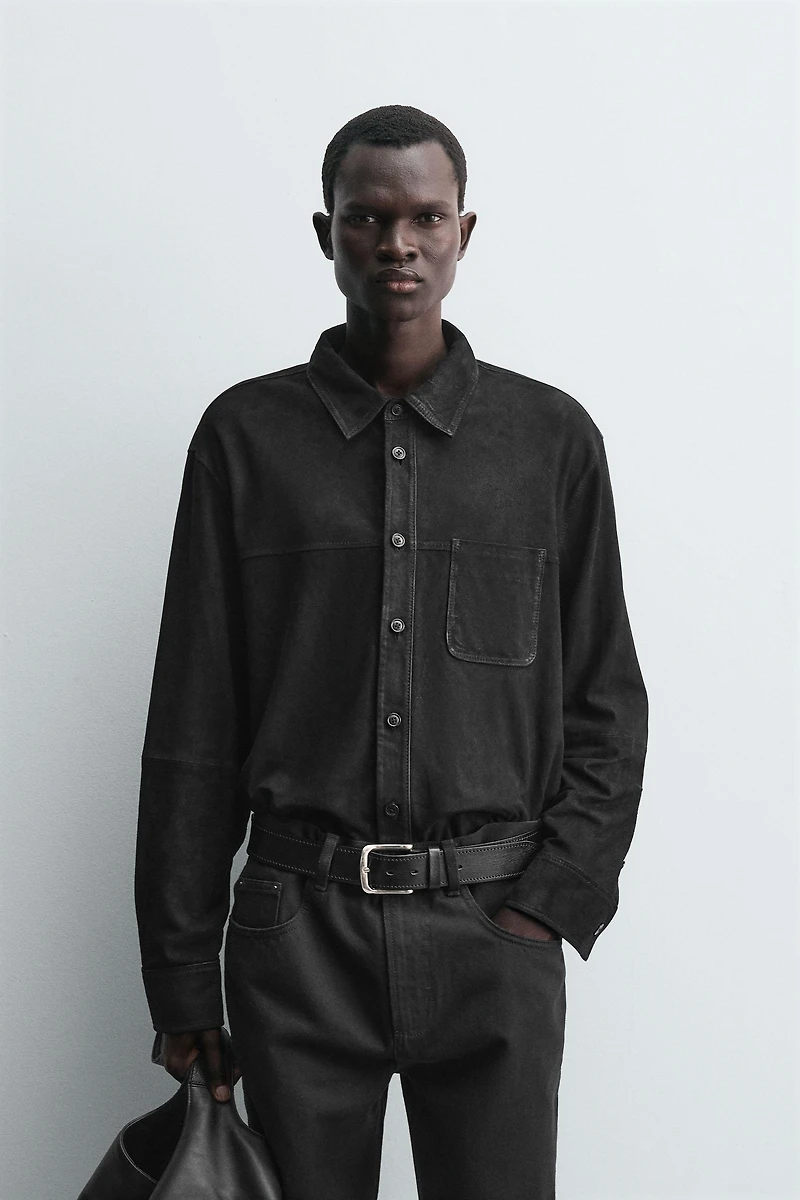 SUEDE LEATHER OVERSHIRT