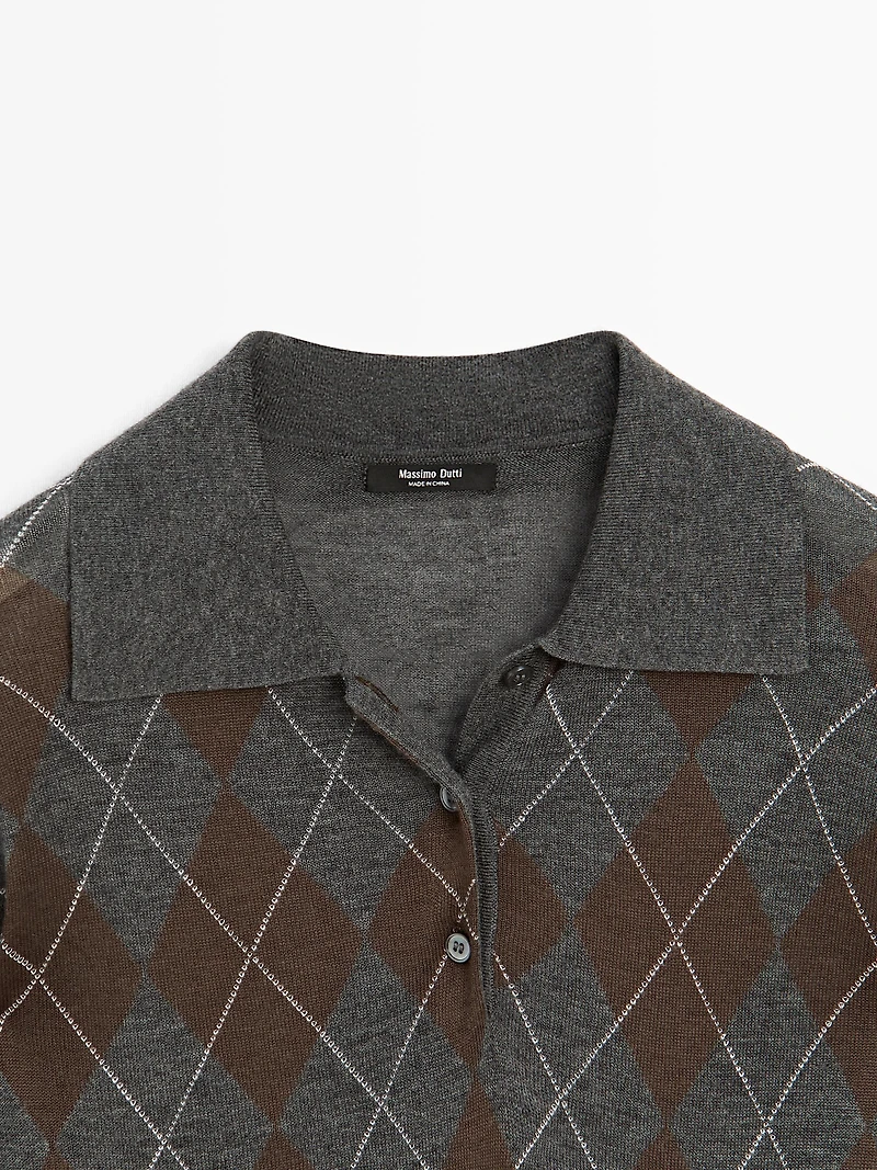 Pull polo à losanges