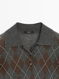 Pull polo à losanges