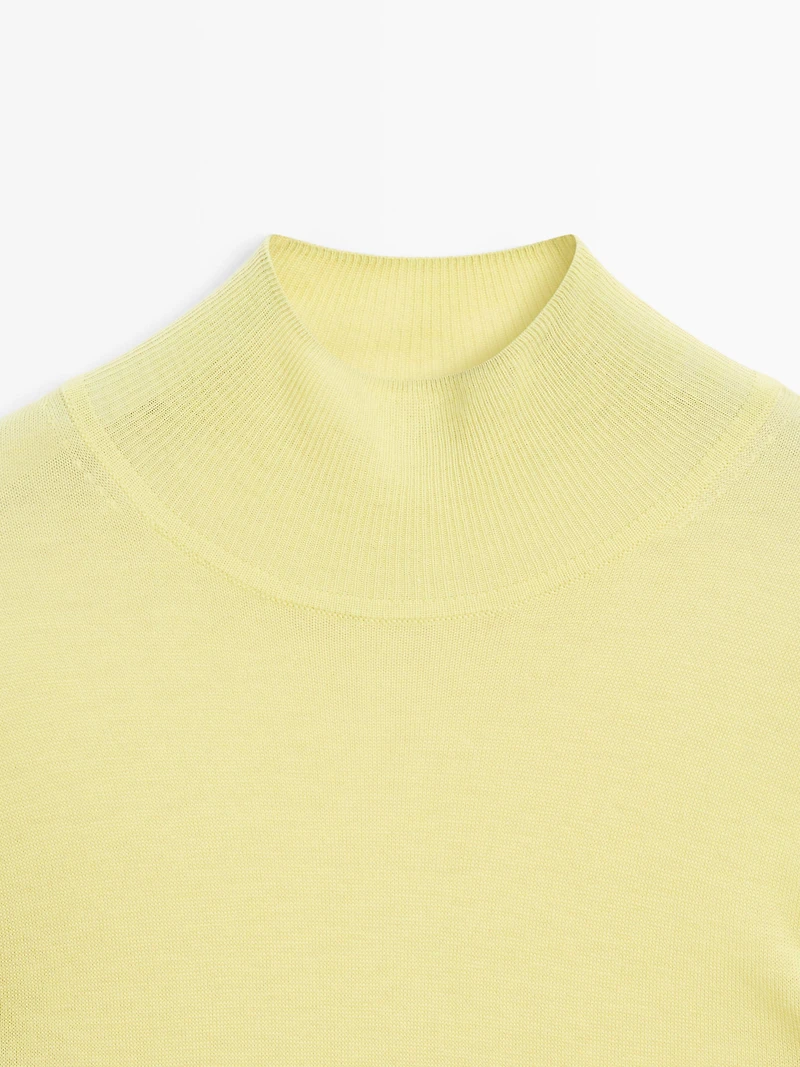 Pull en maille à col montant 100 % laine - STUDIO