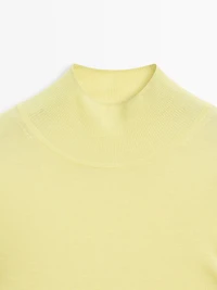Pull en maille à col montant 100 % laine - STUDIO