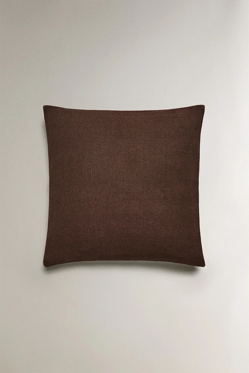 JUTE AND COTTON THROW PILLOW COVER