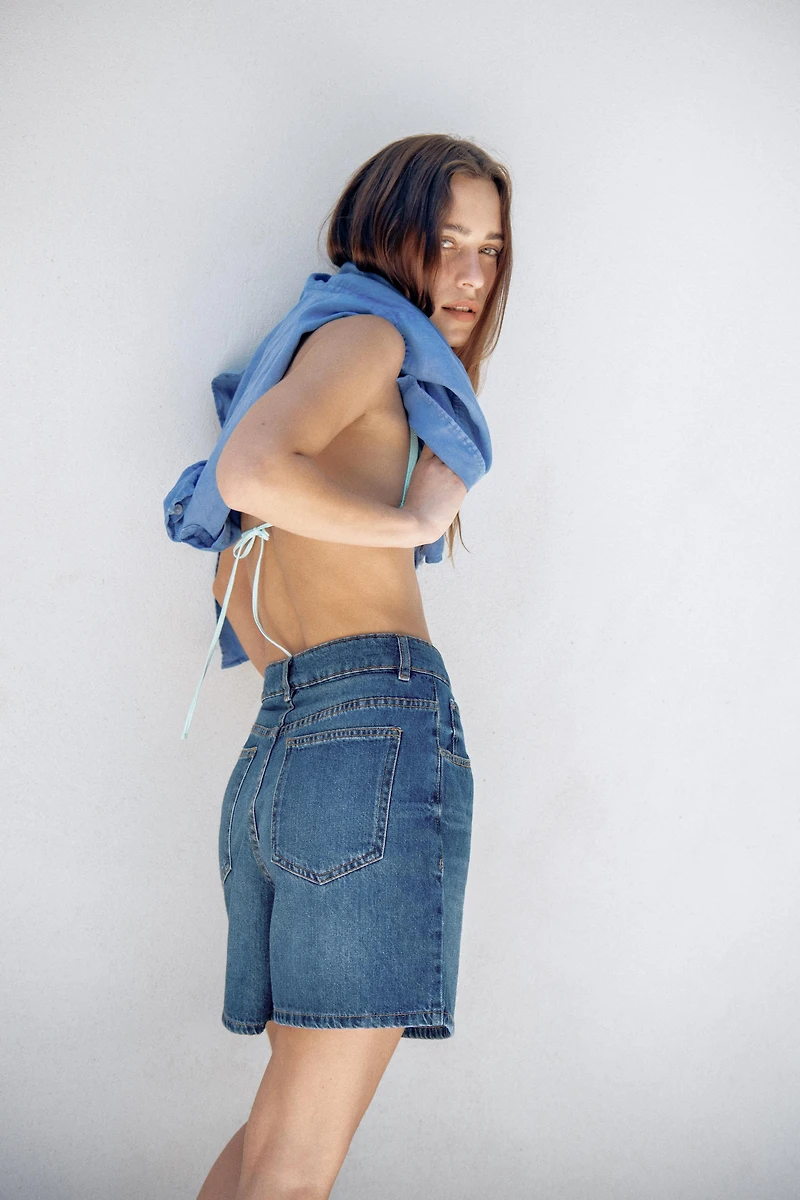 ZW COLLECTION HIGH-WAIST DENIM SHORTS