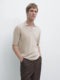 Polo en maille à col V