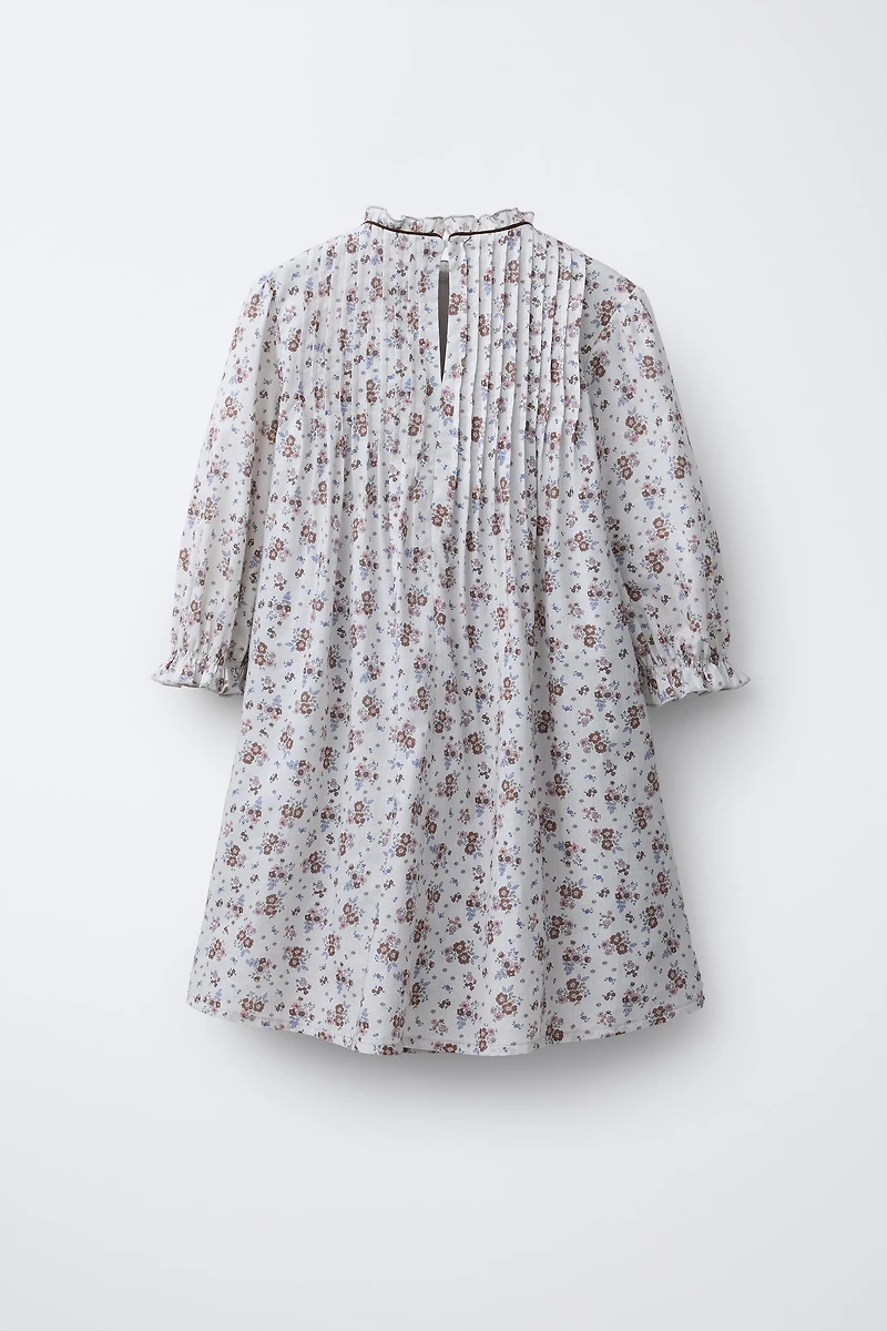 FLORAL PINTUCK DRESS