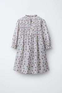 FLORAL PINTUCK DRESS