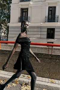 SPARKLY VELVET MINI DRESS