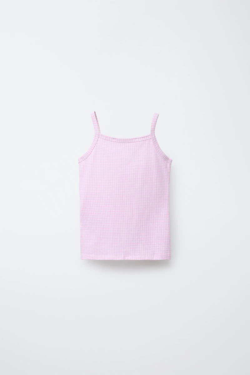 2-6 ANS/ LOT DE DEUX T-SHIRTS À CARREAUX VICHY ET PETITES FLEURS