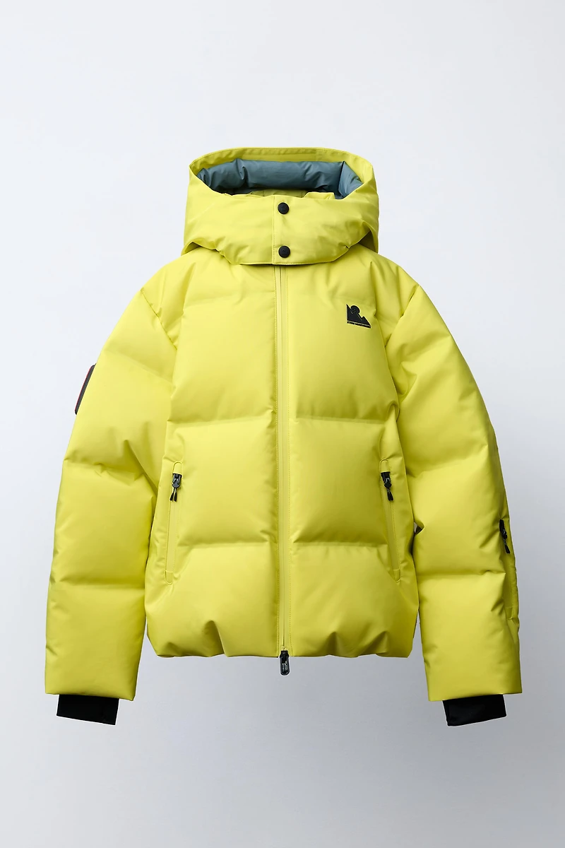 DOWN JACKET WITH REMOVABLE HOODIE, WATER RESISTANT AND WINDPROOF RECCO® SYSTEM SKI COLLECTION
