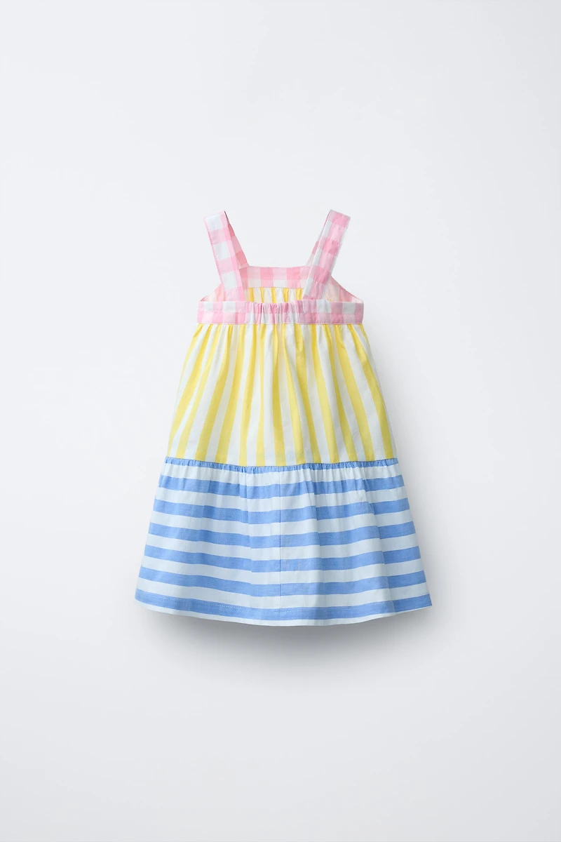 STRIPED AND PLAID DRESS CASA LAWA X ZARA KIDS